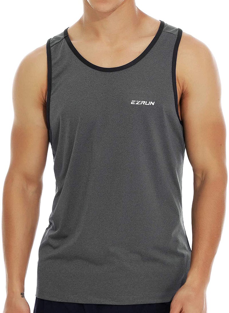 EZRUN Men's Quick Dry Tank Top UPF 50+ Summer Beach Swim Shirts for Gym Workout Athletic Muscle Sleeveless Shirts - Image 4